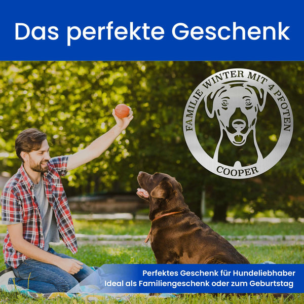 Hund im Kreis - Hunde Schild