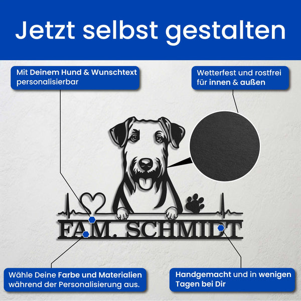 Hund mit Pfoten - Hunde Schild
