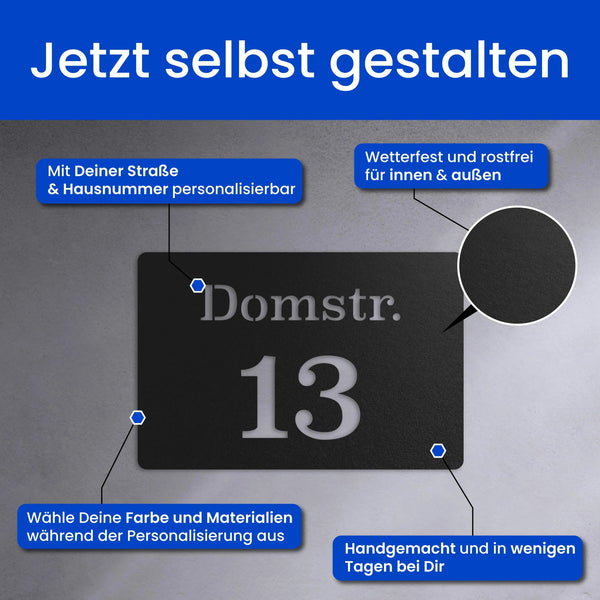 Straße und Nummer - Hausnummer