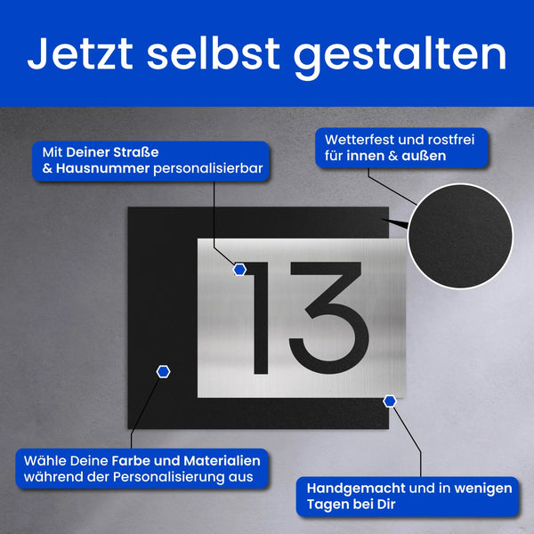 Raffinierte, zwei-schichtige Hausnummer - Hausnummer