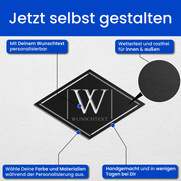Monogramm im Schild - Monogramm