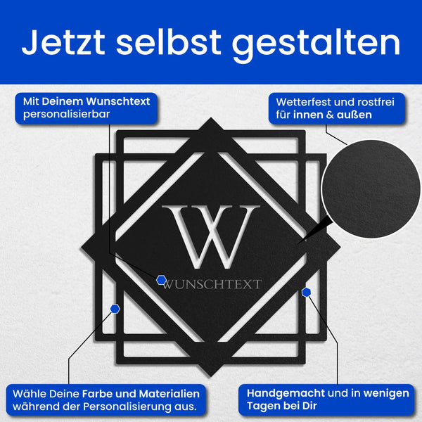 Monogramm im abstraktem Schild - Monogramm