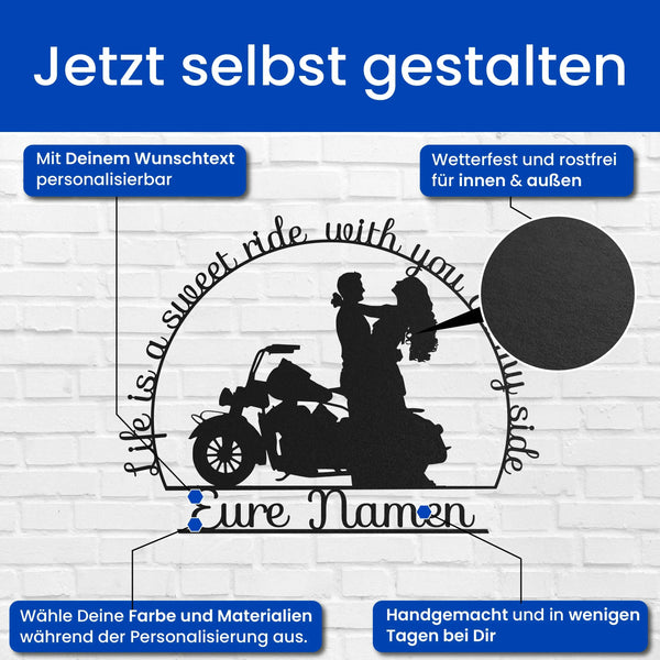 Life is a sweet ride - Motorrad Schild
