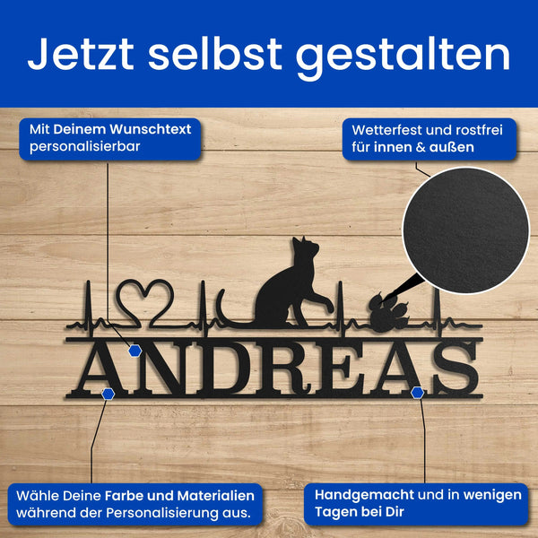 Ich liebe meine Katze -Â Tier Schild
