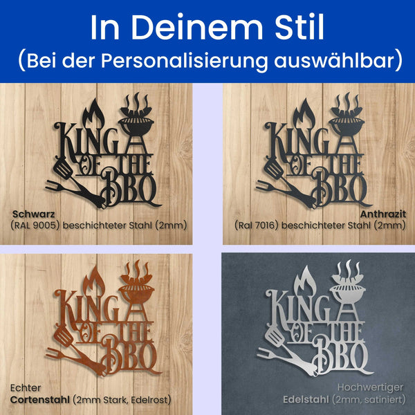 King of the BBQ - Grillschild