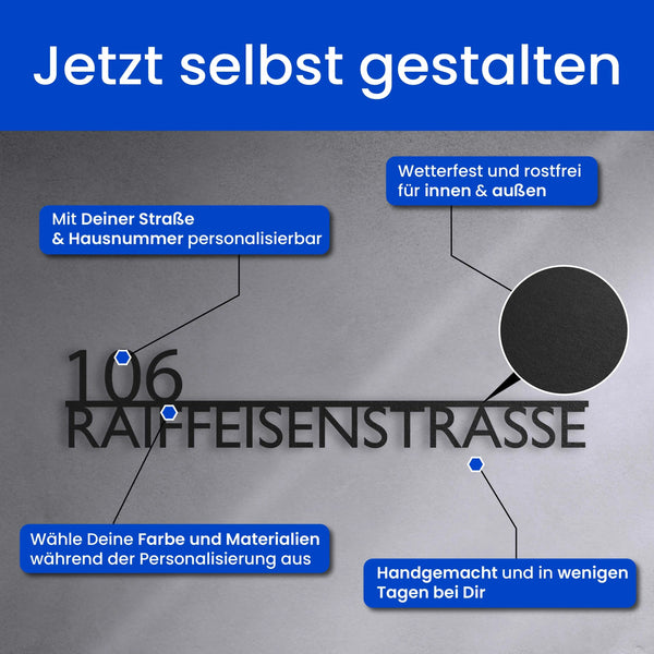 Modernes Straßenschild (Links) - Straßenschild