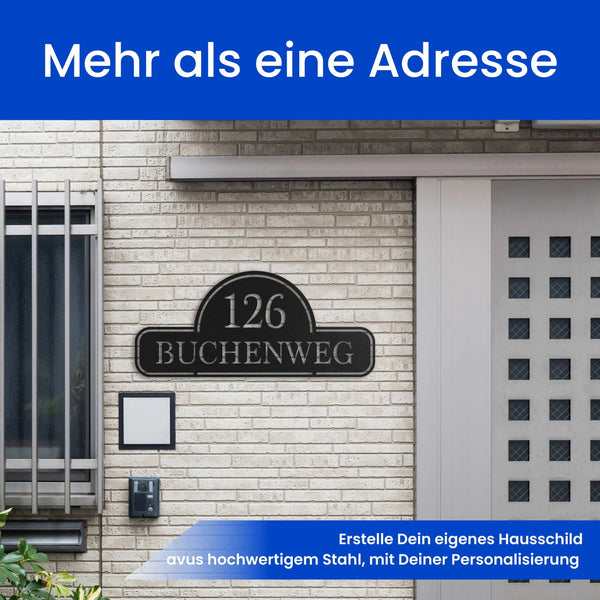 Retro Straßenschild mit Nummer - Straßenschild