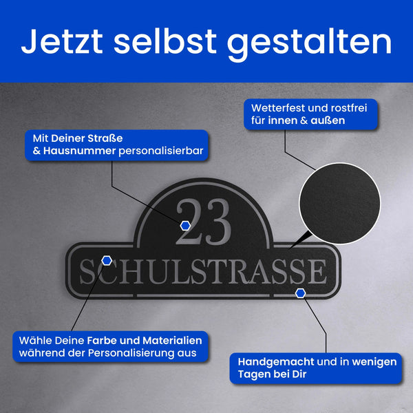 Retro Straßenschild mit Nummer - Straßenschild