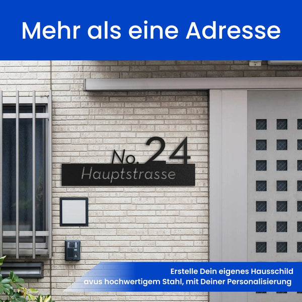 Moderne Nummer auf Straße - Straßenschild