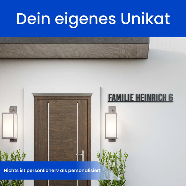 Straßenschild mit Hausnummer auf einer Linie - Straßenschild