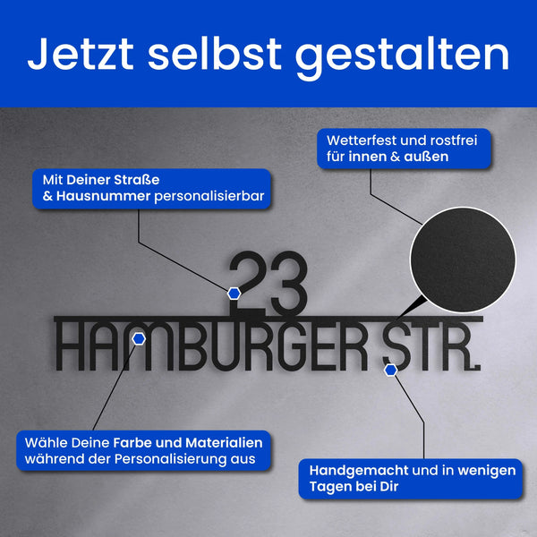 Zentriertes, Modernes Straßenschild Abgerundet - Straßenschild
