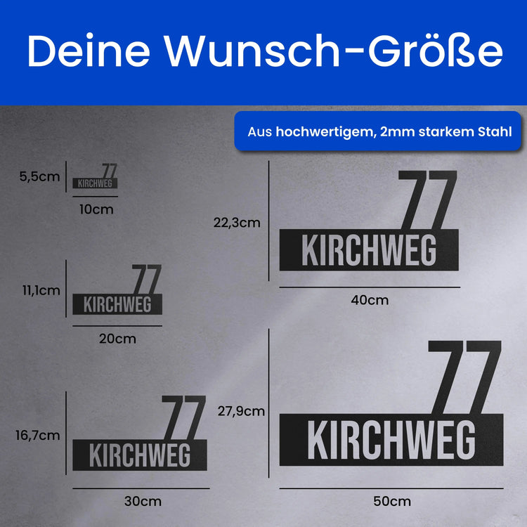 Straße mit Nummer -  Hausnummer