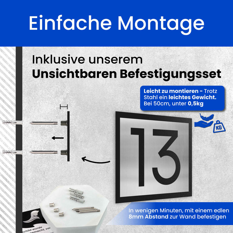 Klassische, zwei-schichtige Hausnummer -  Hausnummer