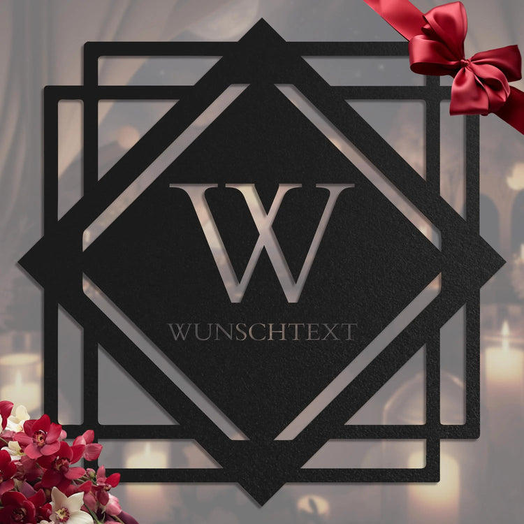 Monogramm im abstraktem Schild