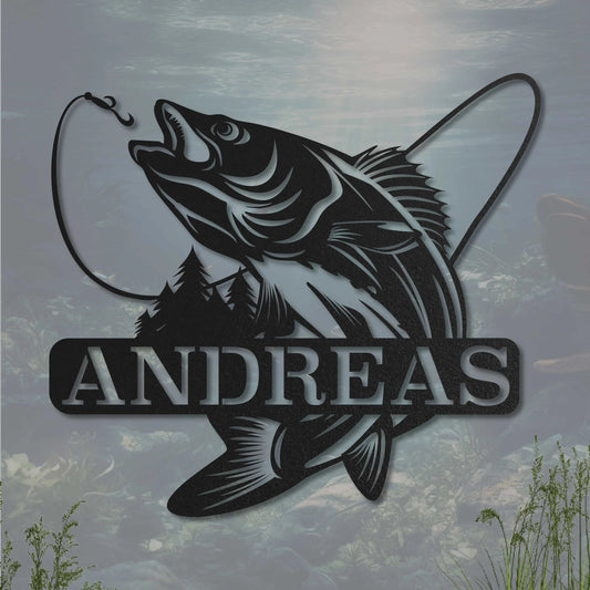 Zander-Fang -  Tier Schild