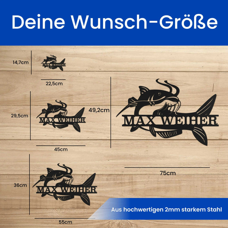 Verrückter Wels -  Tier Schild