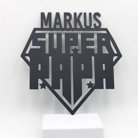 Steelmonks-Metallschild,Super Papa. Besonderes Produkt Wanddekoration erhältlich in verschiednen Größen und Farben.